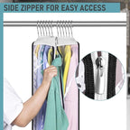 MISSLO 10" Gusseted All Clear Garment Bags for Hanging Clothes 40"+50" Suit Bags for Closet Storage Dresses Protectors for Shirts, Coats, Gowns, 3 Packs