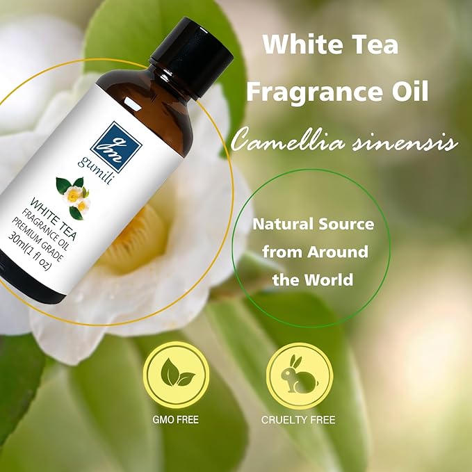 White Tea Fragrance Oil, Perfume Oil, Home Scent Oils for Soaps, Candle Making, Dryer Balls, Diffusers, Laundry, Slime -1 oz /30ml