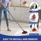 Flat Mop Head Replacements, Microfiber Mopping Pads Refills, 1-Pack Spin Mop Pads + 1 Plastic Pad &1 Scrape for Floor, Wall & Ceiling Cleaning - Fits EasyWring & RinseClean Systems