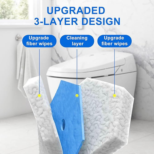 120 Count Toilet Wand Refills for Clorox, Disposable Head Compatible with Clorox ToiletWand Cleaning System, Upgrade Fiber Bowl Cleaner Brush for Closestool Cleaning.（not included brush rod）
