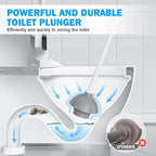 Toilet Plunger and Brush Set, Silicone Bowl Brush and Heavy Duty Toilet Plunger with Ventilated Holder, 2-in-1 Toilet Brush and Plunger Combo for 5.3-inch Toilet Drain Bathroom Deeply Cleaning