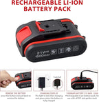 jar-owl 21V Powerful Brushless Motor, 319 In-lb Torque, 0-1350RMP Variable Speed, 10MM 3/8'' Keyless Chuck, 25+1 Clutch, 1.5Ah Li-Ion Battery & Charger for Home Tool Kit