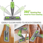 Spray Mop for Floor Cleaning - Wet Dry Hardwood Floor Mops with 3 Microfiber Washable Pads for Swiffer Powermop - Flat Mop with Sprayer for Tile Wood Laminate Vinyl Marble Kitchen
