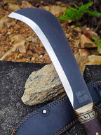 Heavy Duty Machete with Sheath for Cutting Trees and Yard Work Hand Forged Solid Wood Handle Survival Outdoor Activities Machete Knife Billhook Sickle Axe for clearing Brush