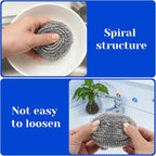 100 Pcs Stainless Steel Scouring Pads Heavy-Duty Metal Sponge Scrubbers for Kitchen & Grill Cleaning, Rust-Resistant Steel Wool for Pots, Pans, Oven 2.5"x1.5"