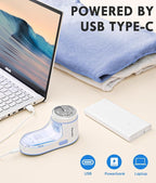 Rechargeable Fabric Shaver, Electric Lint Remover for Clothes, Lint Shaver for Clothing & Furniture, Sweater Shaver & Pill Remover, Depiller Effectively Remove Couch Pills, Lint Balls, Fuzz