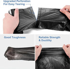 Small Trash Bags 3-5 Gallon, Inwaysin 200 Count Small Bathroom Trash Bags Black, Strong Small For Garbage, 4 Gallon Biodegradable, Unscented, Size Expanded for Kitchen