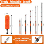 36FT Reach High Ceiling Duster Kit, Window Cleaning kit with 7-30FT Extension Pole, Fan Duster for Ceiling Fan Blades, Microfiber Feather Duster, Rotatable Window Squeegee and Cobweb Duster