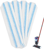 Mop Replacement Pads for Ocedar H2prO Flat Mop, 4 Pack Mop Refills for O-Cedar H2pro Flat Mop, Machine Washable Reusable Microfiber Mop Heads Replacements for Ocedar H2 Pro Mop
