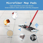 8 Pack Replacement Pads for O Cedar H2prO Flat Mop System, Flat Pads for Ocedar Flat Mop System, Machine Washable/ Reusable, Powerful Stain Removal, for Hardwood, Tile, Marble, laminate floors.