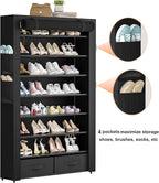 OYREL Tall Shoe Rack Dustproof Cabinet Large Capacity 8 Tier Shoe Organizer,32-40 Pairs of Shoes