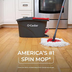 O-Cedar EasyWring Microfiber Spin Mop, Bucket Floor Cleaning System, Red, Gray, Standard