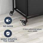 Laundry Sorter 4 Section Hamper Sorter with Heavy Duty Lockable Rolling Wheels Removable Bags Basket Separator for Dirty Clothes Storage,Black