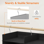 Lifewit Dual-Row Shelf Hanging Closet Organizer and Storage, Clothes Shelves with 3 Sturdy Hooks for Clothing Organization, Foldable Container Hold Up to 36 Sweaters, 6 Tier 12 Sections, Black