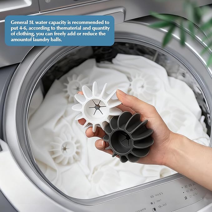 4Pcs Ech.Apr Reusable Laundry Balls, TPR Washing Machine Cleaner Ball, Anti-Tangle Washer Dryer Accessory