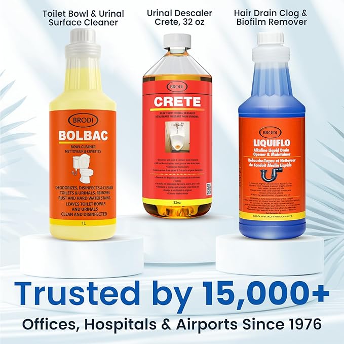 Brodi BolBac Heavy Duty Toilet Bowl Cleaner, High-Power 25-30% HCI Formula, Fast Lime & Rust Removal, Fixture-Safe, Removes Odor-Causing Build-Up (Pack of 1)