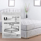 Uboxes King Mattress Poly Covers, 76 x 15 x 104 inch, 2 Count (Pack of 1), Clear