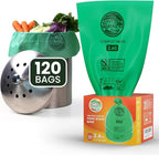 RAYTID Compostable trash Bags 2.6 Gallon Compost Bags for Kitchen Countertop Bin 1.3,2,3, Gallon, 120 Count,Small Kitchen Food Scrap Waste Bags,ASTM D6400, US BPI & Europe OK Compost Home Certified
