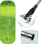 Wheel Rotary Edger, Adjustable 63” Manual Lawn Edger Tool with Gloves, Stainless Steel Trimmer for Sidewalk, Grass and Weed Edging, Ideal for Garden Landscaping and Yard Maintenance