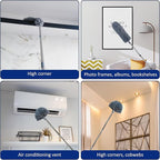 20 Ft+ High Reach Cobweb Dusting Kit with 3-14 Ft Extension Pole/Spider Web Brush & Ceiling Duster Microfiber Feather Duster with Washable Head for Cleaning Ceiling Fan, Furniture, Home