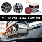 Metal Polishing Paste - Rust Buffing Cream with Pipe-Infused Pads | Restores Shine & Removes Oxidation, Tarnish, and Discoloration from Chrome, Aluminum, Brass, Exhausts, Wheels & Stainless Steel