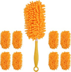 Redones Dusters for Swiffer - Reusable Duster Refill Compatible with Swiffer Hand Duster(8 Pack+1Handle), 360 Heavy Duty Dusters Refills