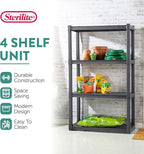 Sterilite 2-Pack 4 Shelf Unit, Heavy-Duty Shelving Storage and Utility Rack - Standing Plastic Organizer Shelves for Kitchen, Bathroom, and Garage