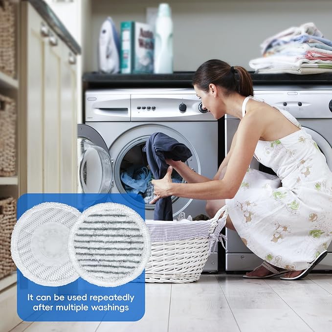 8 Pack Steam Mop Replacement Pads for Shark S8001 S7001 S7201 S7000AMZ S8201 Steam and Scrub Mop Pads Repeatedly Washed for All Floors Cleaning