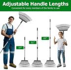 2-in-1 Leaf Rake Set with Leaf Scoops, 25-Tine Garden Rake and Grabber for Leaf Cleanup & Picker Up, Adjustable Long Handle, Wide Metal Head for Garden‌, Yard, Soil, Weeds‌, Grass, Camping
