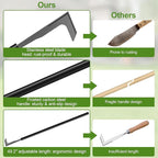 2025 Upgraded 17.7''-49.2'' Crack Weeder Tool, Long Handle Manual Crevice Weeding Tool with 3 Adjustable Length Weed Puller for Sidewalk, Paver, Wall Gaps, Lawn Yard, Driveway, Bricks, Deck Boards