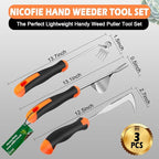 2026 Hand Weeder Tool, Rubber Handle Manual Weeder Puller Tool, Uprooting Weeding Tools, Crack Weeder Crevice, 4 Teeth Weeding Tool, Weeding Artifact Tool for Gardening(3 Pcs)