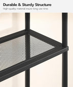 HOOBRO Over the Toilet Storage, 3-Tier Over Toilet Bathroom Organizer, Freestanding Above Toilet Shelf with Adjustable Feet, Space Saving, Easy Assembly, Greige and Black BG63TS01