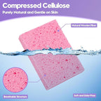 18 Pack Compressed Cellulose Sponges, 6 Color Assorted Kitchen Cleaning Sponges, Natural Wood Pulp, Scratch-Free, Durable & Reusable, Multipurpose Household & Dishwasher Safe