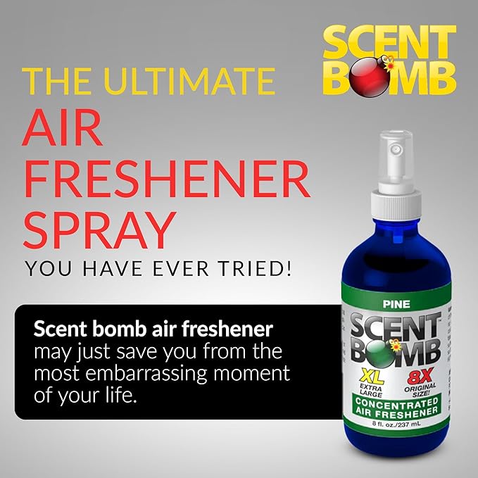 Scent Bomb Pine Air Freshener Spray, Long-Lasting Odor Eliminator for Home, Office & Car