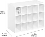 ClosetMaid 15 Cube Stackable Storage Organizer for Shoes, Bags, Crafts, Hobbies with Wood Shelves, for Closet, Entryway or Mudroom, Dark Cherry