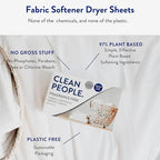 The Clean People Fabric Softener Sheets - Dryer Sheets - Softens & Removes Static Cling - Vegan Laundry Softener, Essential Oils - Fragrance Free 360 Pack