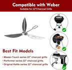 22-1/2-Inch One-Touch Cleaning System Kit for W eber Grill Parts, 7444 Grill Parts for 22" Master-Touch, Performer, Original Kettle Series Charcoal Grills, Thicker, Sturdy, Heat Resistant, Silver