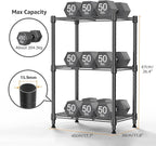 M MZG 450 lbs Steel Storage Shelving 3-Tier Utility Shelving Unit Steel Organizer Wire Rack for Home,Kitchen,Office (11.8" D x 17.7" W x 26.3" H)