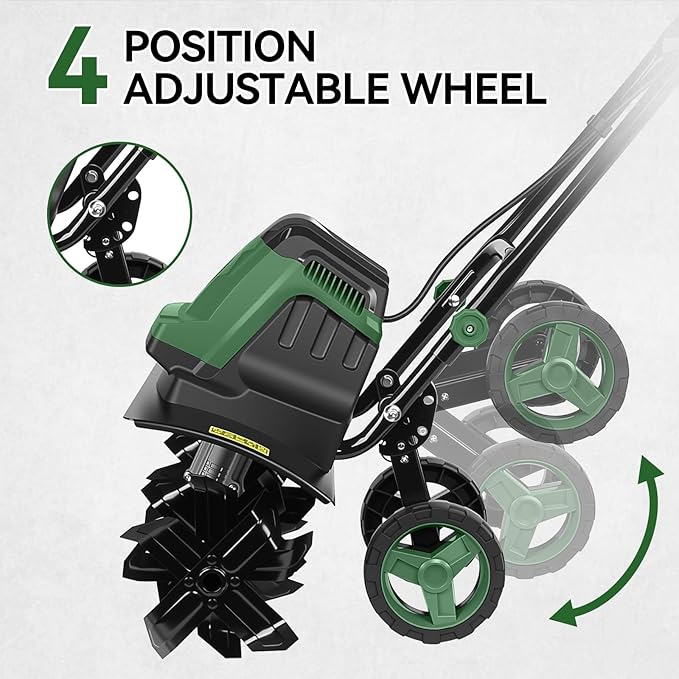 18-Inch Electric Tiller Cultivator, LAZYLAND 15A 380RPM Corded Rototiller with 9-Inch Tillling Depth, 6X4 Steel Tines for Garden/Lawn/Yard/Soil Aeration/Soil Cultivation
