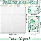 Geyee 50 Packs Facial Tissue Travel Packs Disposable Pocket Tissues for Wedding Guest Travel School Purse Home Supplies, 500 Sheets 3 Ply(Eucalyptus Leaf)