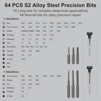 STREBITO Mini Electric Screwdriver Set, 70 in 1 Small Electric Screwdriver - 64 S2 Preicison Bits, 5 Torque Settings, 4 LED Lights, Mini Power Screwdriver Repair Tool Kit for PC Electronic (Standard)
