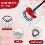 Easywring 1-Tank System,Mop Replacement Heads for O-Ceda Replace , Spin Mop Heads Replacements, Microfiber Spin Mop Refills, Easy Cleaning Head Replacement (1 Base+5pcs White)