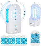 X-PEST Fly Trap Indoor, Gnat Traps with Light Tube, Plug in to Catch Flying Insects, Like Flies, Fruit Flies, Moths, Mosquitoes- Fly Zapper for Indoor Area Use (1 Device+5 Glue Boards)