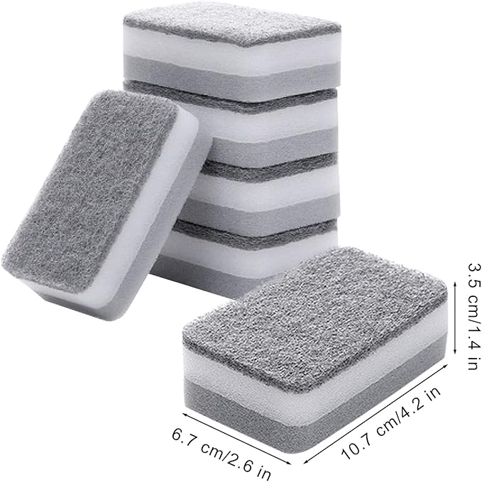 Sponge Individually Wrapped, Kitchen Dishwashing Sponge, Odor-Free Scouring Pad, Non Scratch Sponge Wipes Suitable for Travel Apartments (24 Pack)