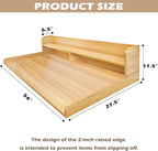 Royxen Laundry Countertop with 2-Tier Shelf Universal Fit, Washer and Dryer Countertop with Storage Space, Shelf Height 11.5 Inches, Solid Wood Core, Oak