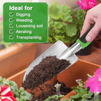 Garden Shovel Hand Trowel, Heavy Duty Hand Shovel with Ergonomic Handle,Garden Shovels for Digging, Rust Resistant Garden Spade Garden Tools for Garden Work, Green