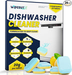 Dishwasher Cleaner – 24 Pack (1-Year Supply) Dishwasher Cleaner and Deodorizer Tablets, Odor and Smell Remover Septic Safe Natural Limescale, Calcium, Hard Water Marks & Grease Remover