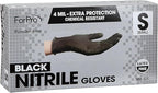 ForPro Disposable Nitrile Gloves, Chemical Resistant, Powder-Free, Latex-Free, Non-Sterile, Food Safe, 4 Mil