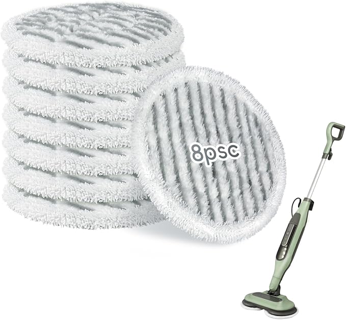 8 Pack Steam Mop Replacement Pads for Shark S8001 S7001 S7201 S7000AMZ S8201 Steam and Scrub Mop Pads Repeatedly Washed for All Floors Cleaning