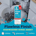 Nature Clean All Natural Dishwasher Rinse Aid Cleaner, Liquid Dishwasher Rinse Agent Spot-Free Glass & Cutlery in Hard Water, Non-Toxic Dish Washer Drying Agent & Stain Remover, 8 oz/250ml, Pack of 1